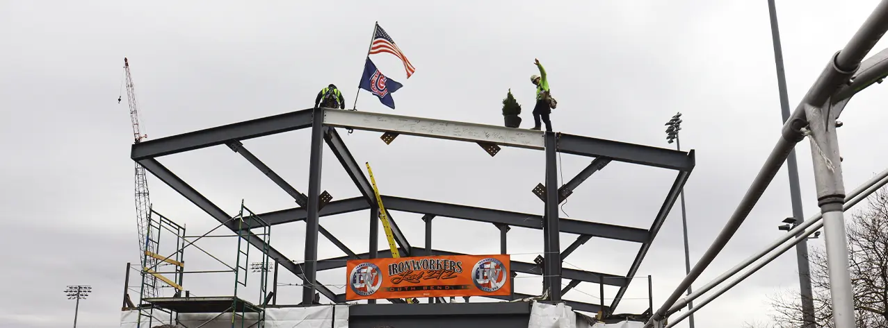 Four Winds Field Steel Topping Ceremony