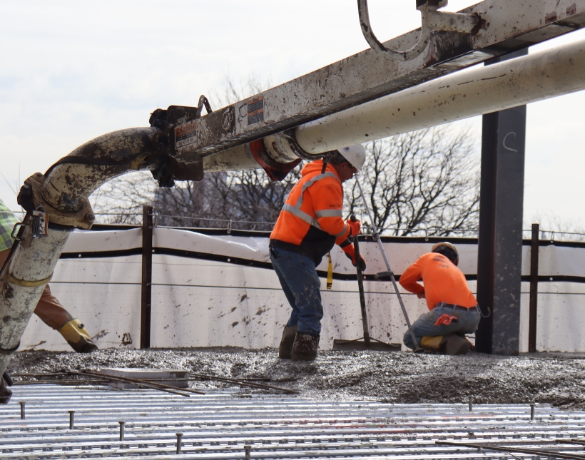Concrete team in action - Raclin Murphy Encore Center