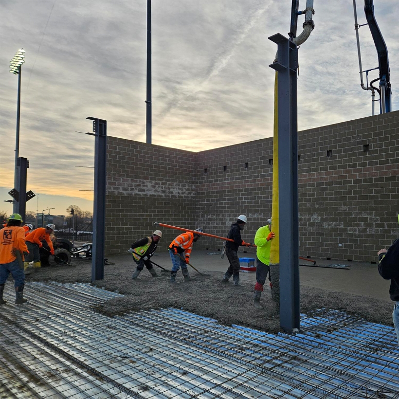 Concrete team in action - Four Winds Field Upper Deck