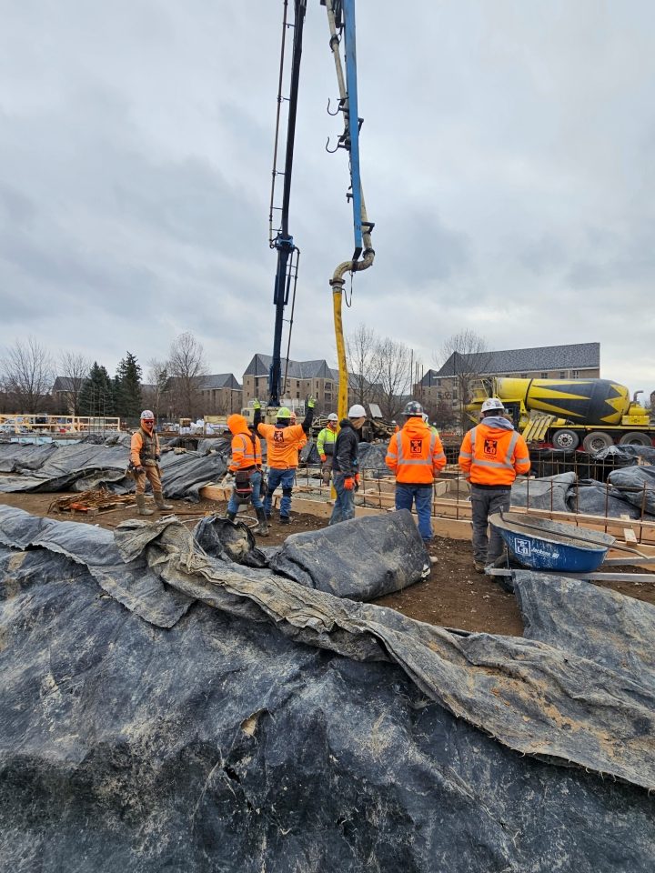 Concrete team in action - University of Notre Dame