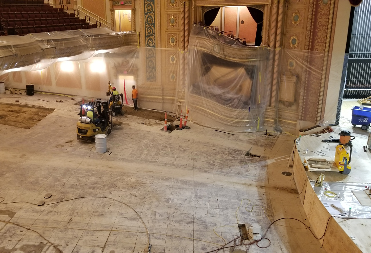 Morris Performing Arts Center 100-year-old concrete removal
