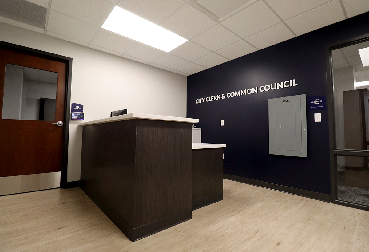 Third-floor reception area