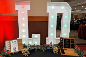 Larson-Danielson's 20205 employee recognition awards presented on a table