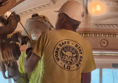 A crew works at the Raclin Murphy Encore Center