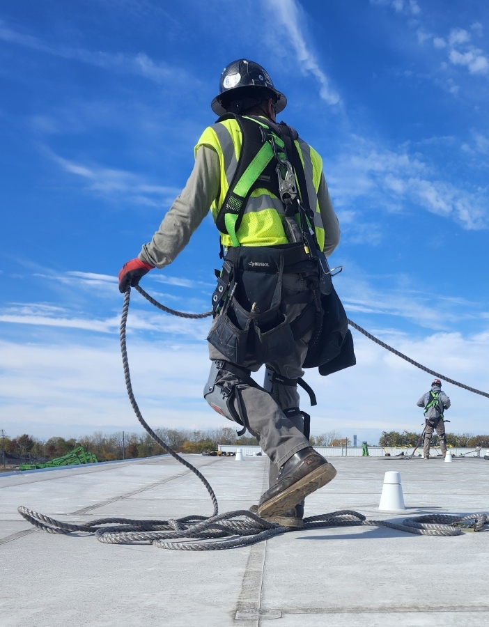 construction worker focused on the job