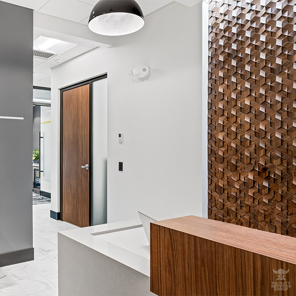 An office space renovated by FSG featuring high end finishes